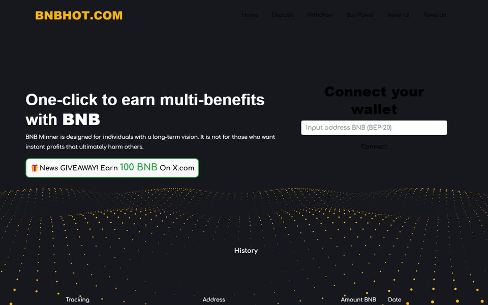 Peak-activity snapshot of bnbhot.com from Apr 07, 2025